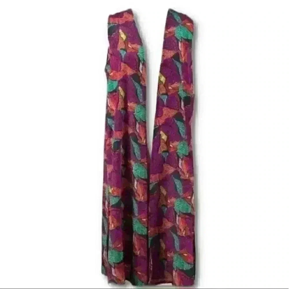 New Lularoe Joy Womens long vest duster size S 4-6 multicolored leaves